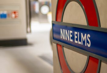Nine elms tube sign editorial