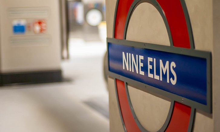 Nine elms tube sign editorial